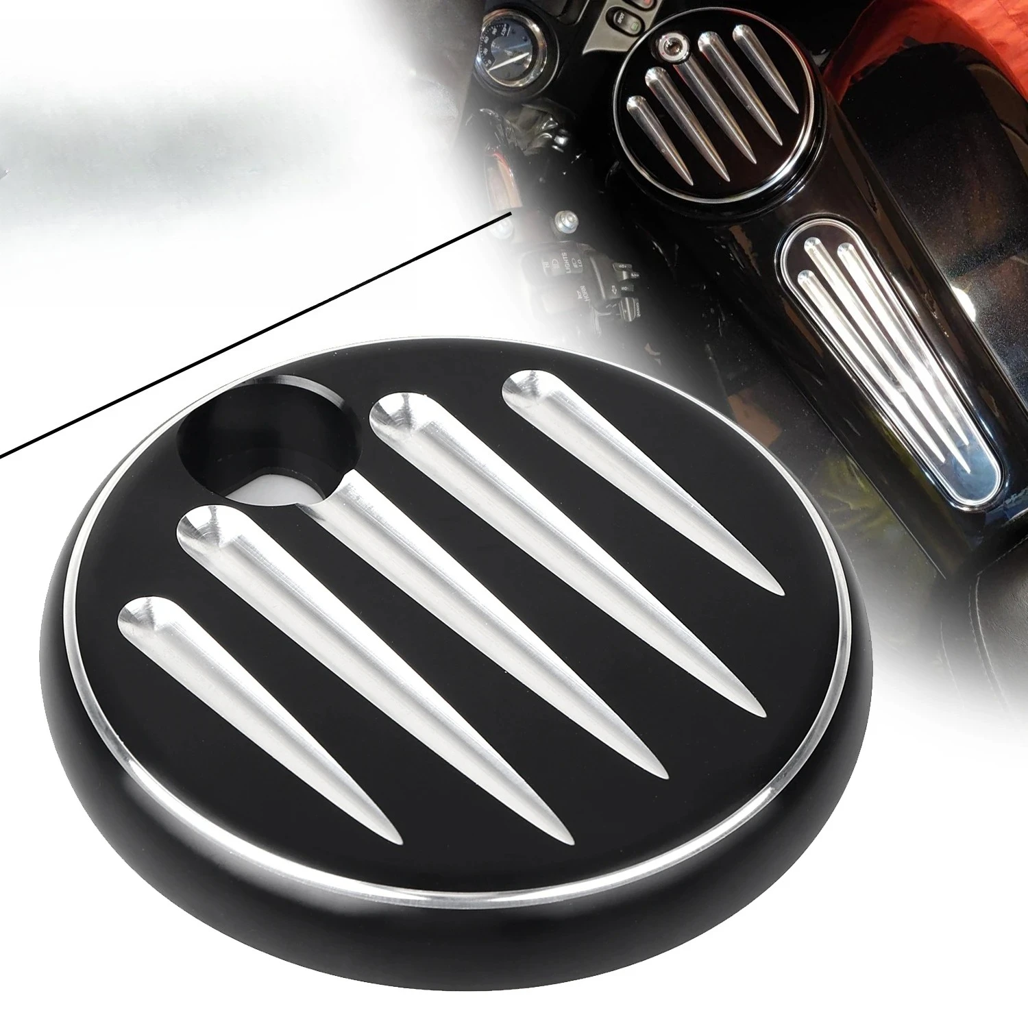 Motorcycle For Harley Touring Electra Street Road Glide FLHT FLHX FLTR 2008-UP Fuel Gas Tank Door Cover Cap New Black Cut