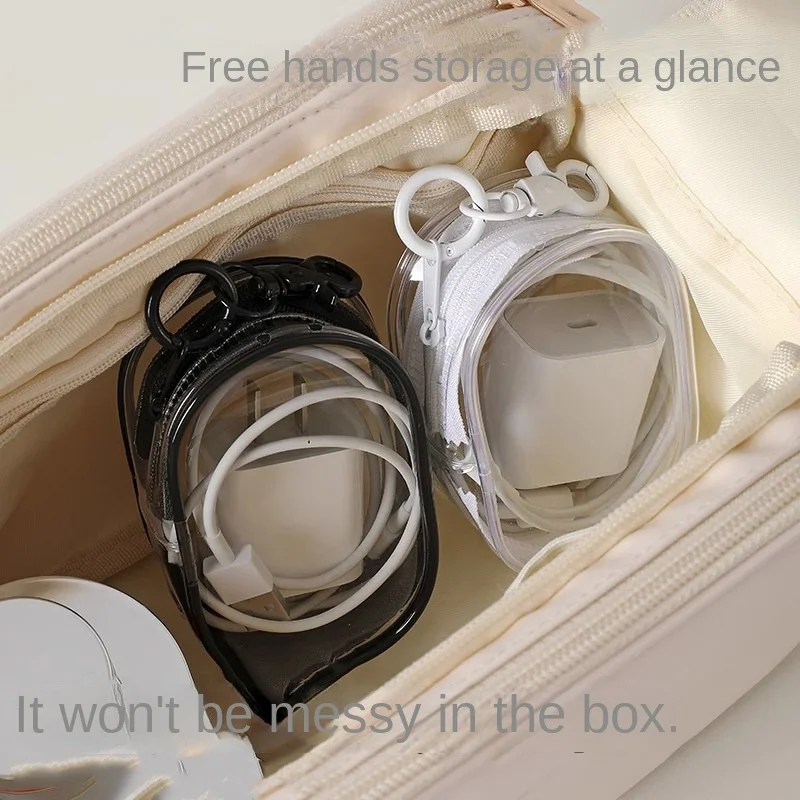 3935 Data Cable Charger Storage Transparent Winding Portable Go-Out Headset  Key Storage Box Mobile Phone Finishing Bag