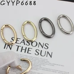 10-50PCS Elliptical Spring Rings For Bags Luggage Shoulder Strap Shoses Handbag Oval Buckles Opening Ring Hardware Accessories