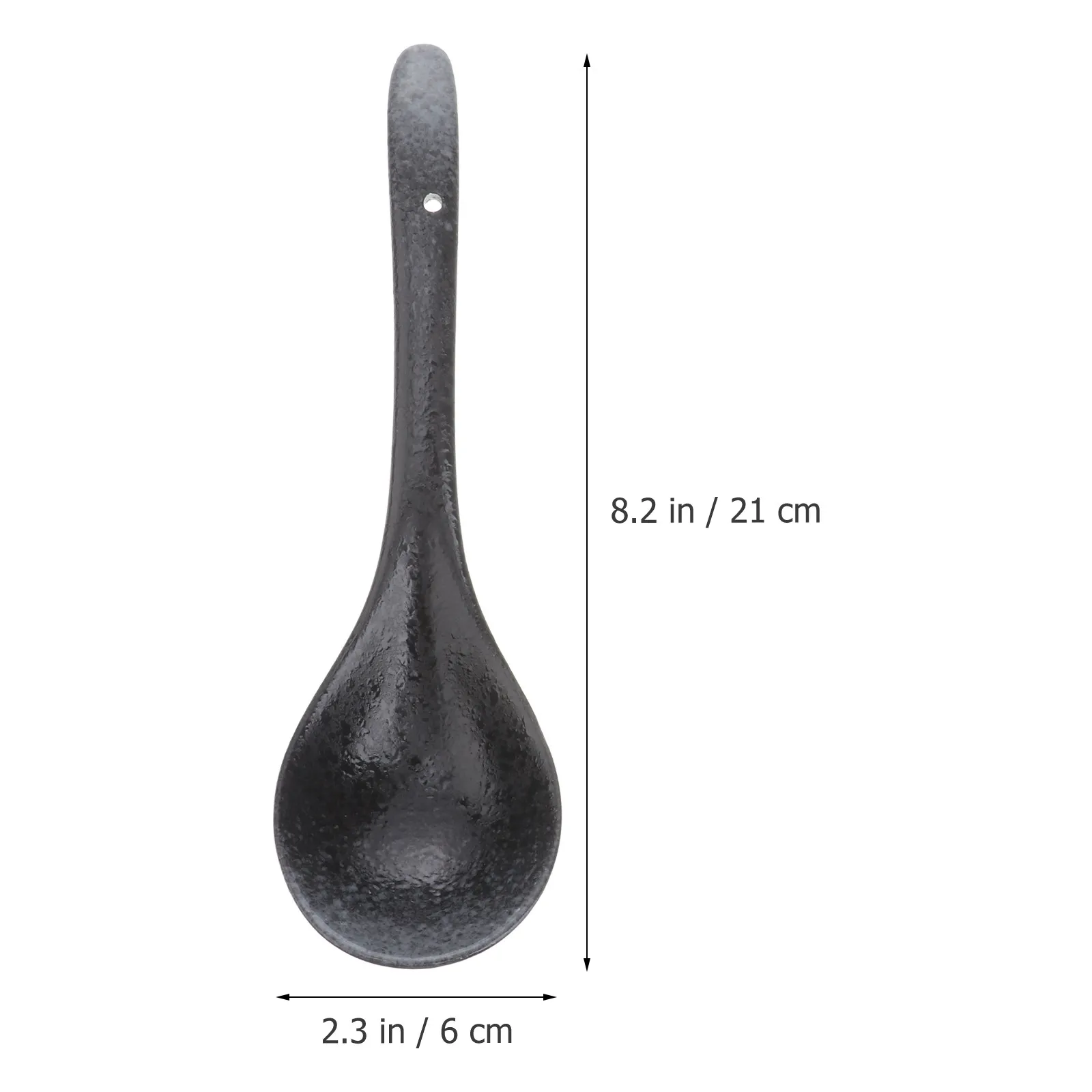2Pcs Household Ceramic Soup Spoons Ergonomic Handle Design Simple Color Matching and Safe for Food Contact