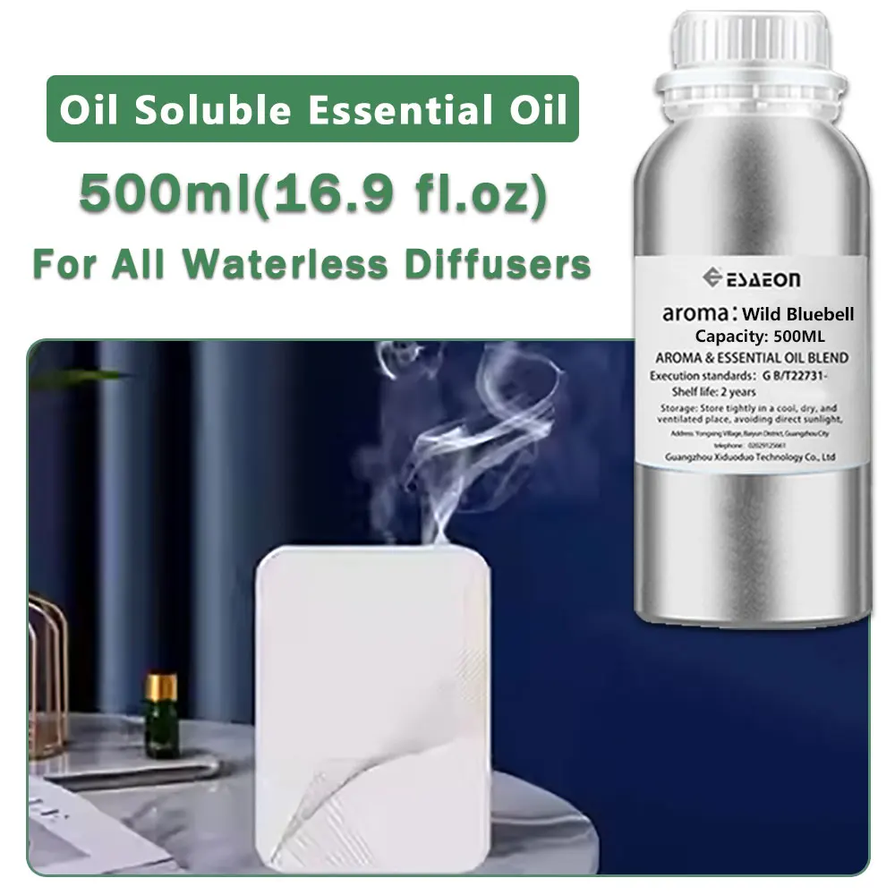 ESAEON Compatible With All Waterless Fragrance Diffusers Essential Oils, For Aroma Machines, Wild Bluebell - 500ML (16.9 fl.oz)