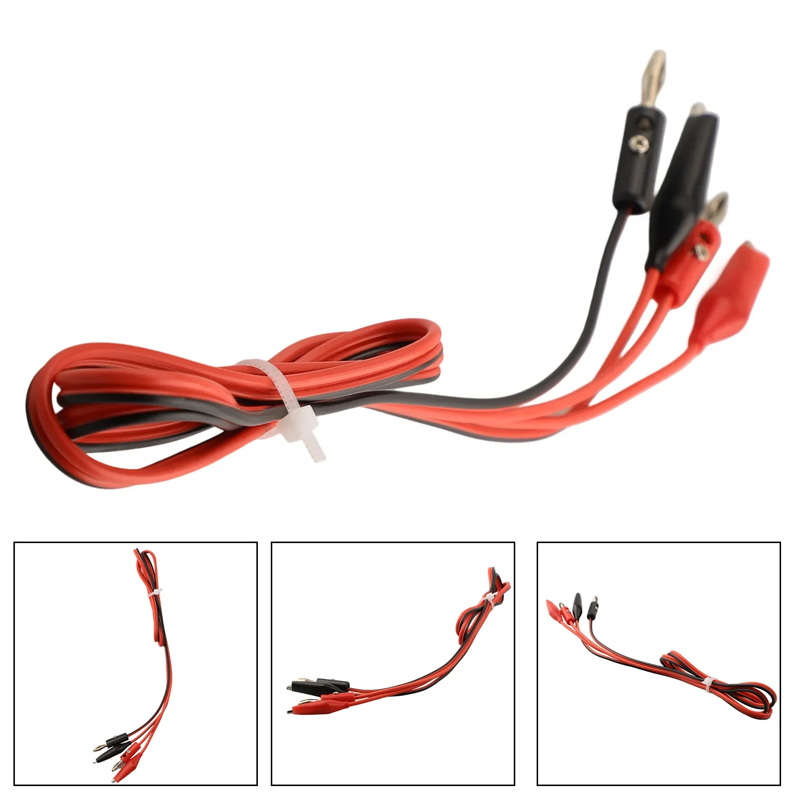 For Lab Use For Electrical Testing Red, Black Test Leads Silicone Clamp 20A Current Capacity 14 AWG Wire Gauge