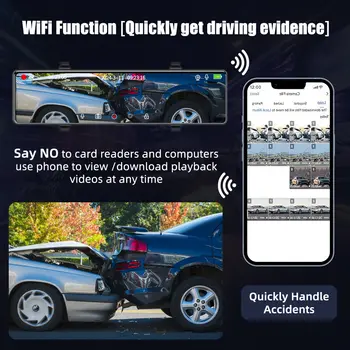 Aprilboy H5 12palcová zrcadlová palubní kamera 4K přední a zadní duální kamera do auta DVR s podporou G-senzoru parkovací monitor noční vidění GPS ADAS 10 nejlepší prodej Dvoukanálový rekordér do zpětného zrcátka - №6