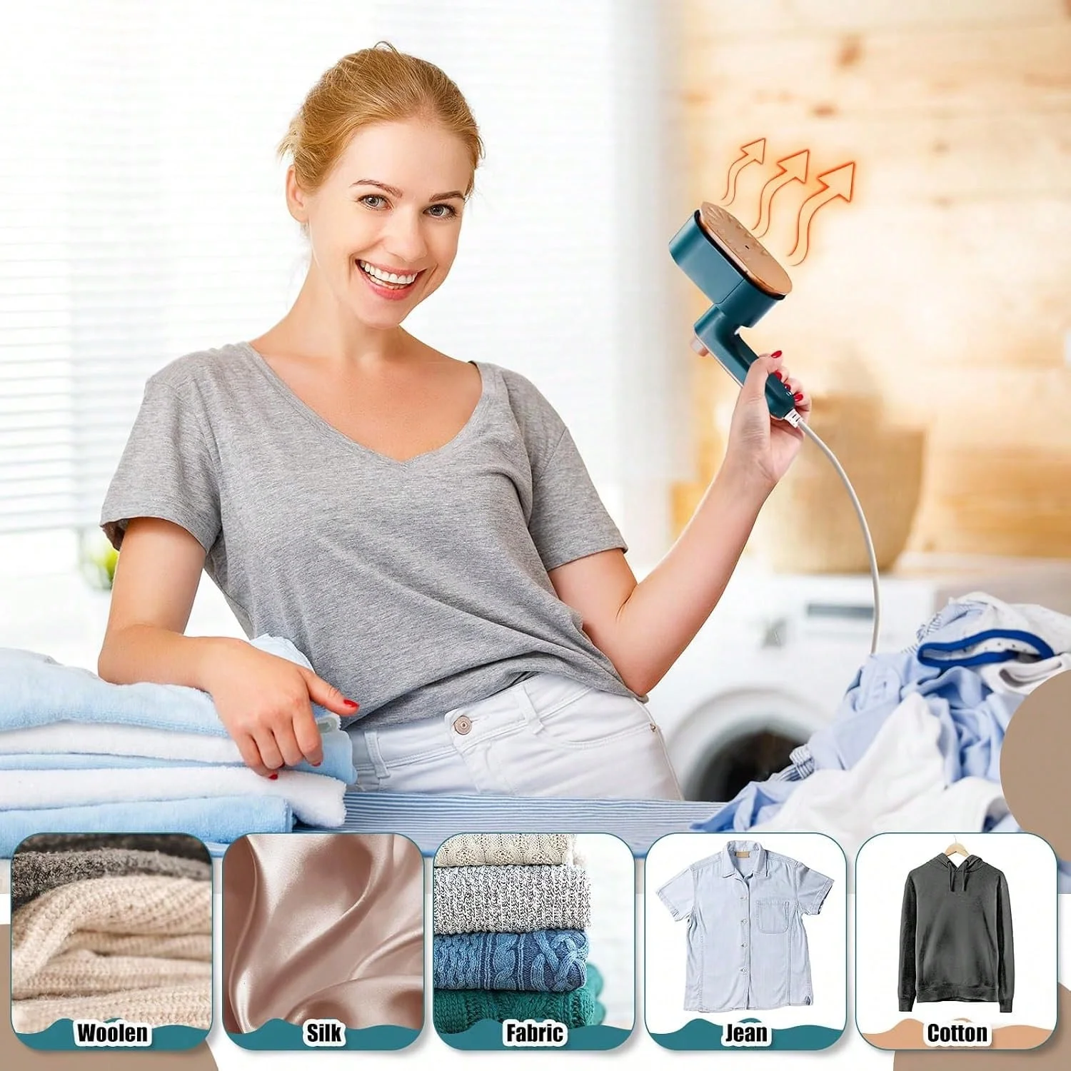 1 Piece 40W Handheld Steam Iron, 180 ° Rotating Handle Ceramic Heating Plate, Portable Travel Garment Ironing Machine, Suitable for Abaya Black Robes, Home Dormitory Use, Holiday Gift, Steam Iron.