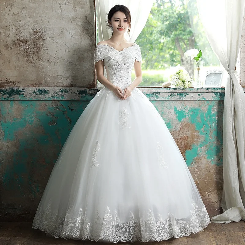 2024 Wedding Dress New Korean Version Bridal Wedding One Shoulder Princess Simple Slimming and Lightweight Summer