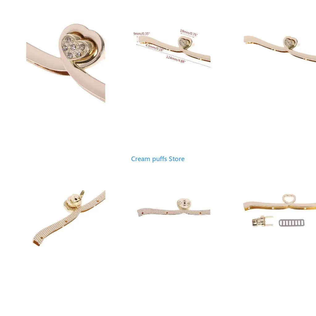 50LE Metal Clasp Turn Lock Twist Locks for DIY Handbag Shoulder Bag Hardware Accessor