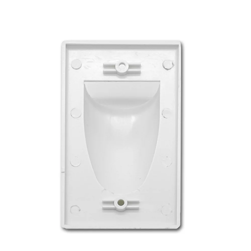 A56XA Single Gang Bundled Cable Wall Plate 1-Gang Recessed Low Voltage Cable Plate with Mounting Bracket (2-Pack, White)