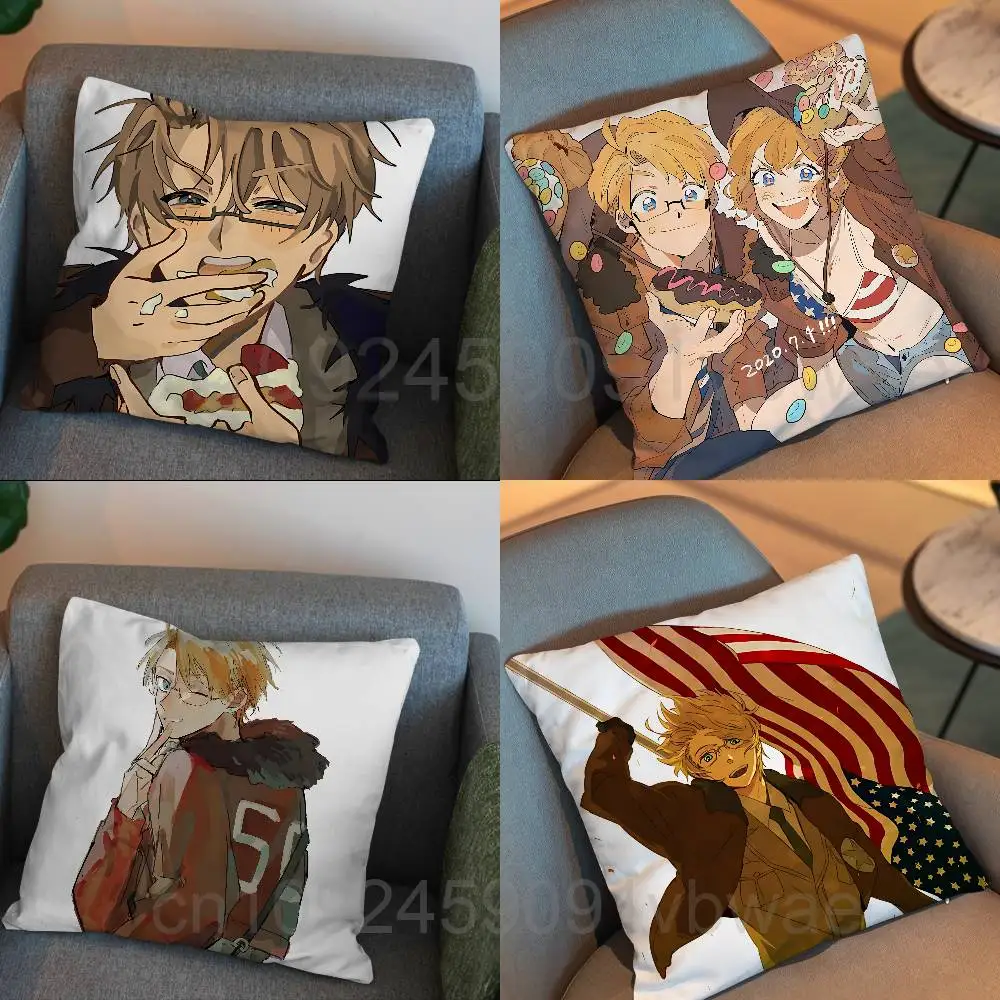Sunshine Hero Alfred F Jones Hetalia Pillow Case Office Cushions Suitable For Sofa Car Bedroom Decorative Cushion Cover