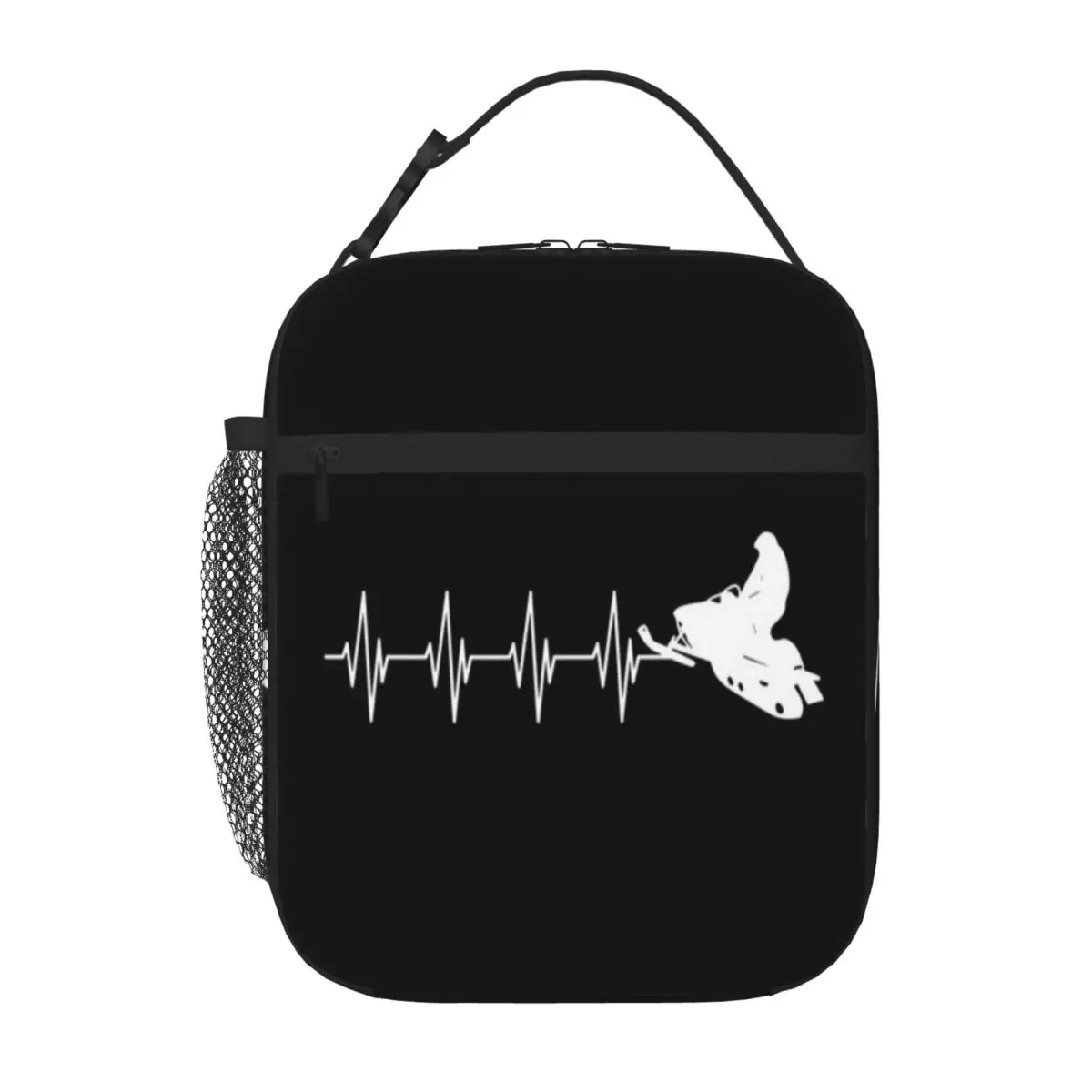 Hot Sale Snowmobile Heartbeat Pulse Ride Winter Sport Light Luxury Large Lunch Bag Middle School Compact Lunch Bag