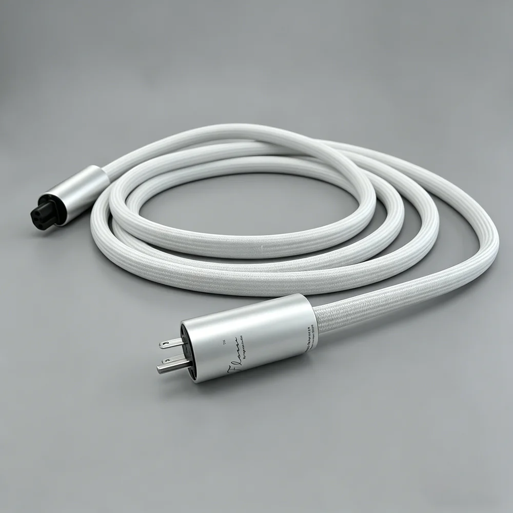 Audiophile Grade High Quality HiFi Audio Power Cable with EU/US Plug, AC Power Cord for Audio Gear