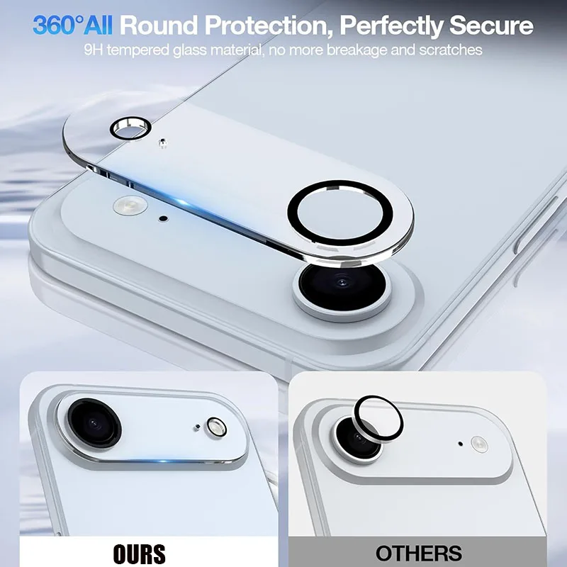 ฟิล์มกันรอยเลนส์กล้องหลังแบบใส 3 มิติ สำหรับ Apple iPhone Air ฟิล์มกระจกนิรภัยสำหรับเลนส์กล้อง iPhone 17 17 Air