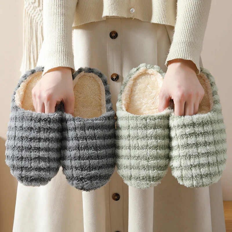 Fashionable Japanese-style Spring, Autumn, and Winter Couple's Silent Soft-soled Home Slippers, Non-slip and Noiseless Cotton Sl - view 2