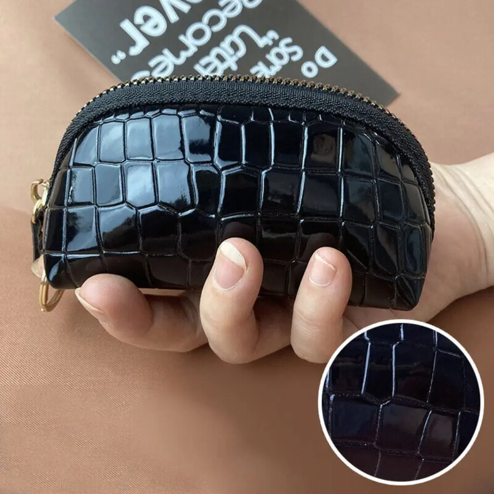 Simple PU Leather Women Wallet Solid Color Key Earphone Storage Coin Purse Large Capacity Mini Zipper Storage Bag