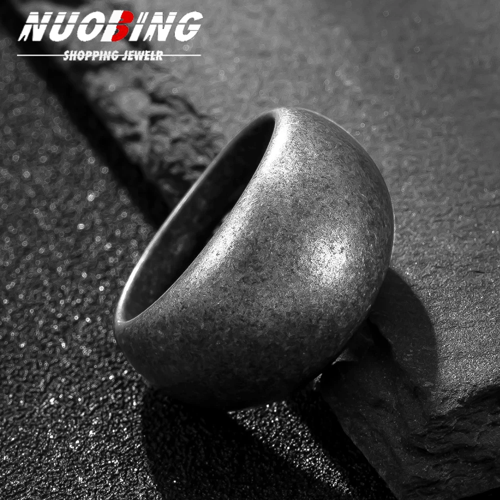 New Vintage Unique Big Arc Oval Rings Stainless Steel For Women Finger Punk Ring Geometric Fashion Jewelry Accessories Gift