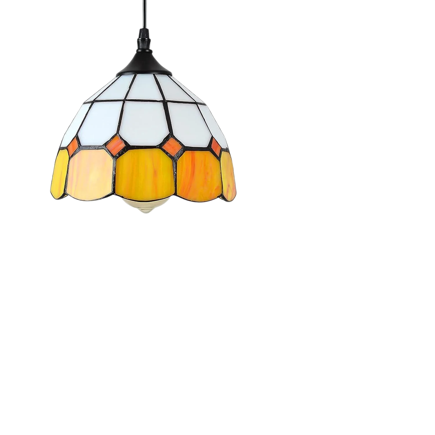 

Tiffany Hanging Pendant Light - Dimmable Mini Plug in Light Fixture, Perfect Vintage Swag Ceiling Lamp for Dining Room, Bedroom