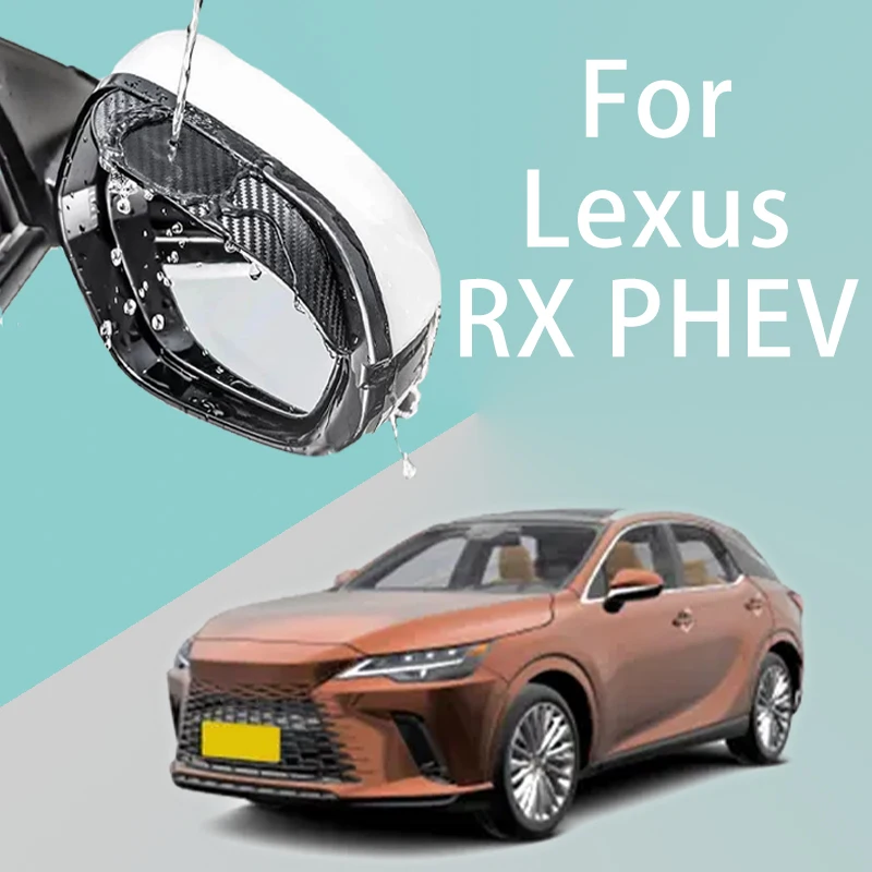 For Lexus RX PHEV car rearview mirror rain brow thickened carbon fiber texture rearview mirror rain brow