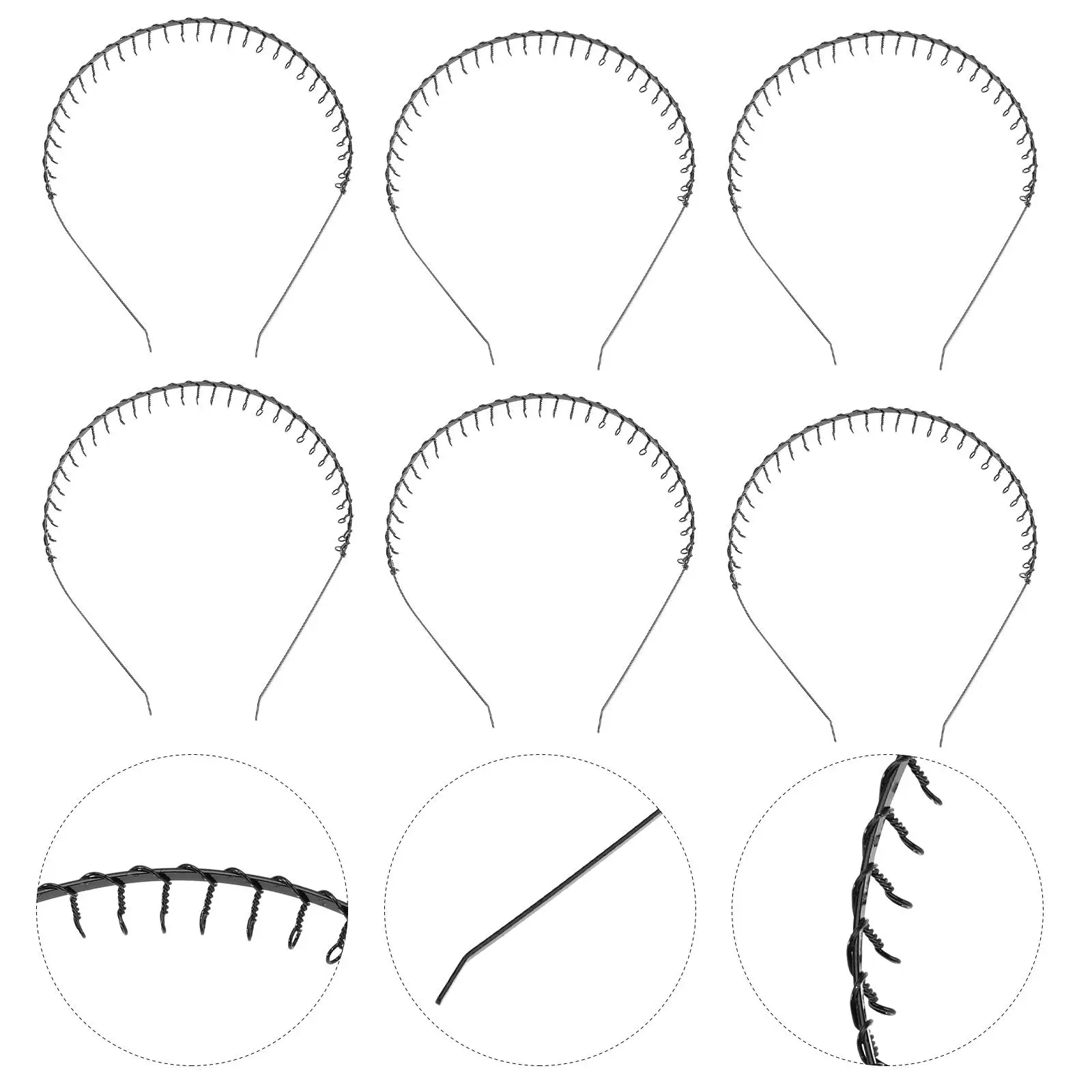 

6Pcs Wavy Band Stylish Headbands for Women Girls Black Hair Styling Accessories Wave Non Pulling Hair Loop