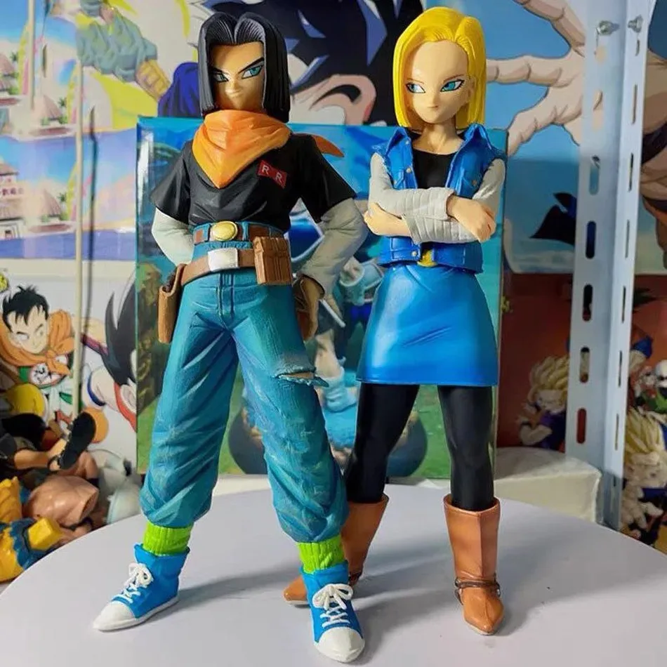 

24CM Anime Dragon Ball Z Android 17 18 Figure Android 18 PVC Action Figures Collection Model Toys for Children Christmas Gifts