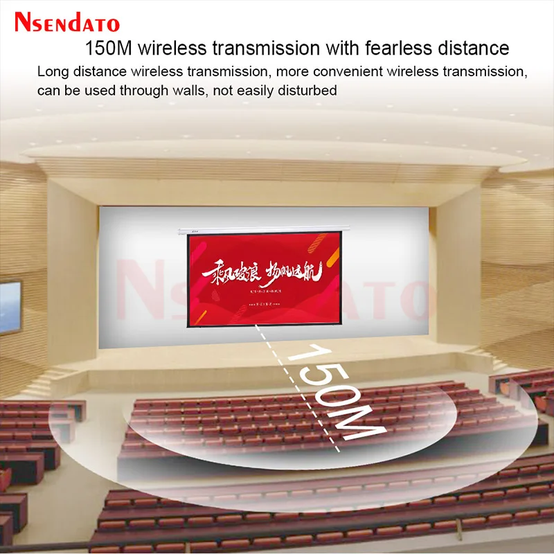 Extensor de Display HDMI Sem Fio 1080P 150m 100M, 1 TX para 4 RX, Transmissor e Receptor de Vídeo HDMI Sem Fio para PS4 e PC para TV