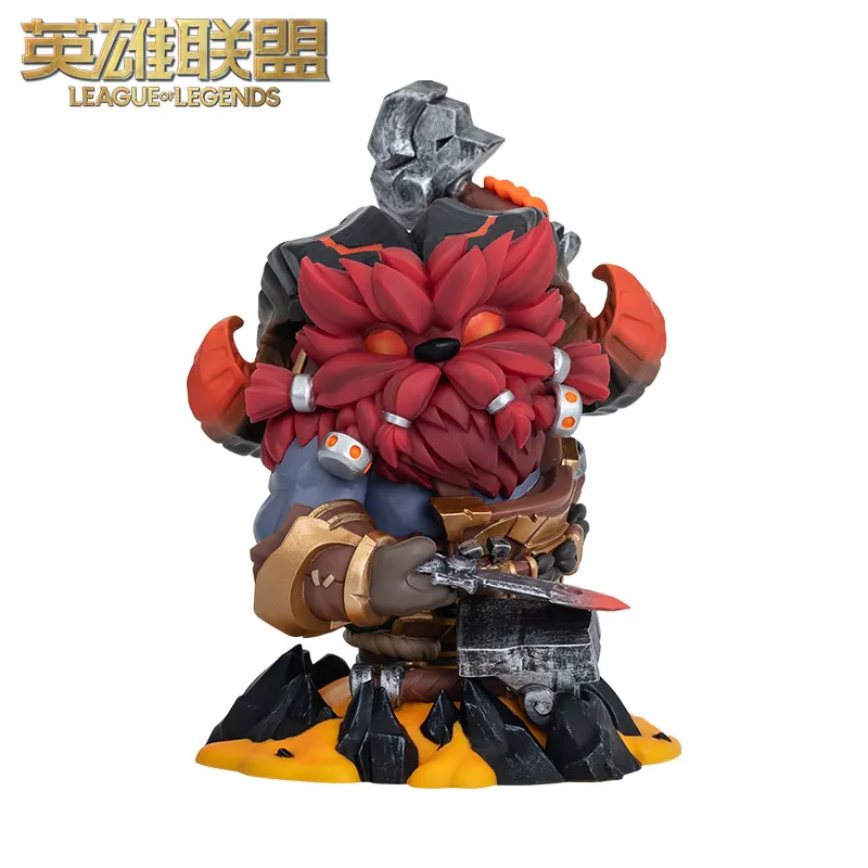 Op voorraad League Of Legends Ornn Fire Below The Mountain Nieuwe editie Q-versie Figuur Charm Collectible Gift Series Ornamenten