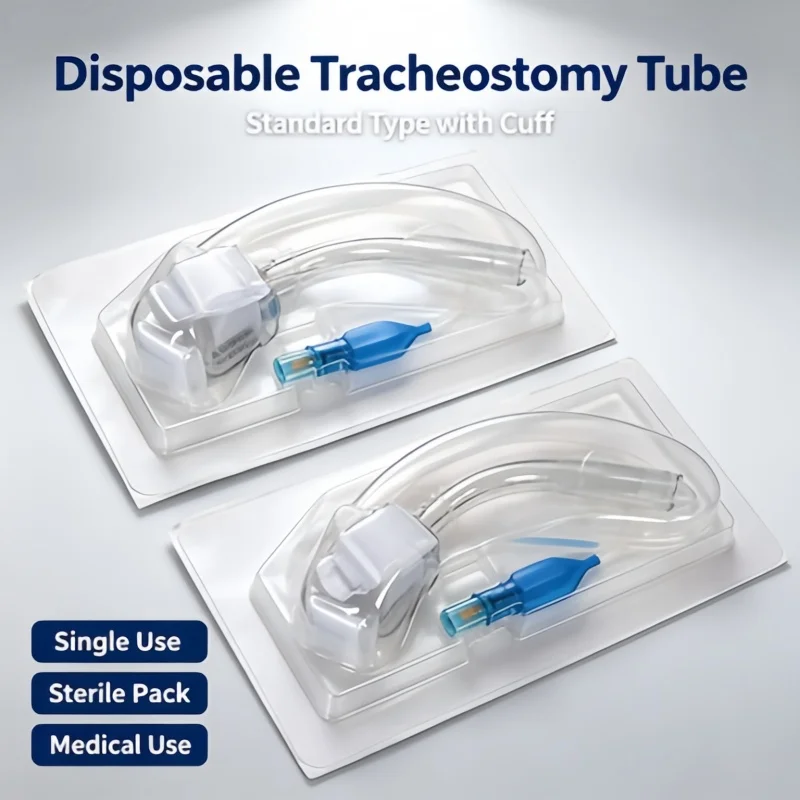 Medical grade PVC ethylene oxide sterilization disposable standard with sleeve tracheostomy tube for adults/children