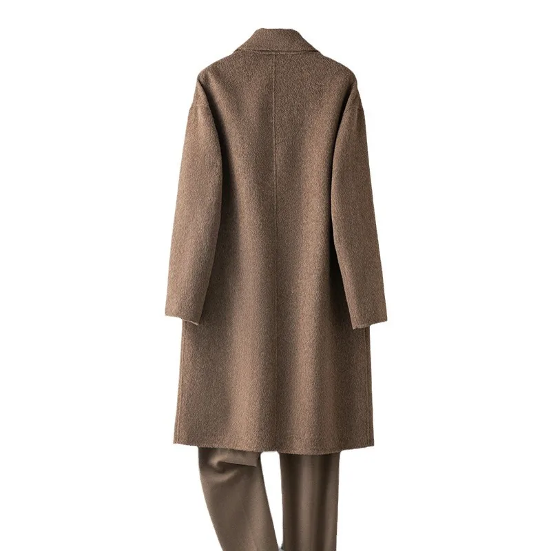 Autumn and winter new 100% wool cashmere coat long double-sided wool coat men's high-end woolen coat