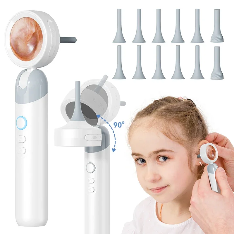 

1-4X zoom 3.2mm digital otoscope 1.38 inch 1080P high definition LCD screen 90 degree rotation otoscope earwax camera ear washer