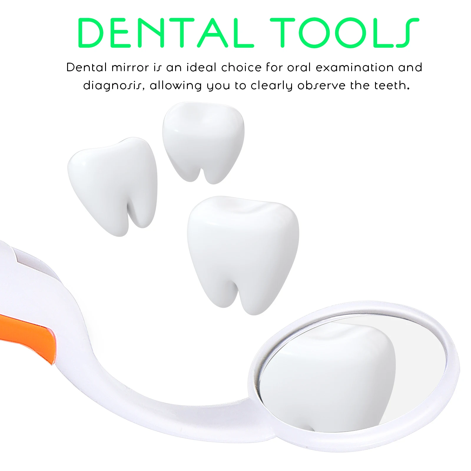 

4 Pcs Dental Mirror with Bright LED Light for Teeth Inspection Handheld ABS Glass Anti Fog Curved Angle Oral Care Mirror