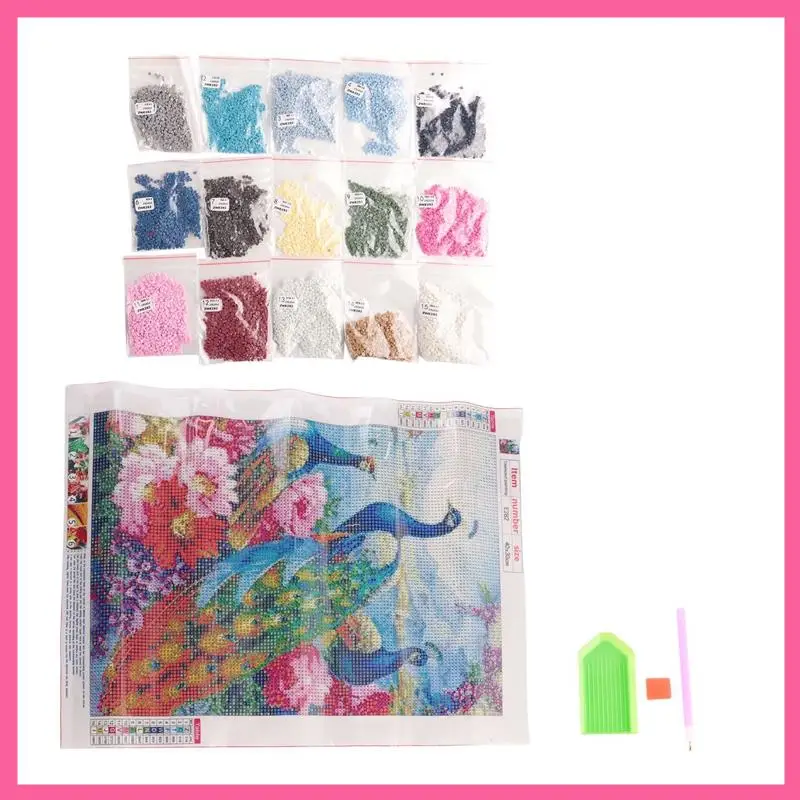 

CMHI-Round Diamond Full Diamond Diamond Painting Set Living Room Dining Room Decoration Painting Peacock And Flower