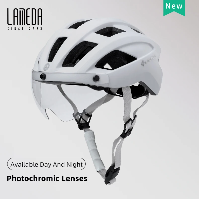 LAMEDA Bike Helmet With Photochromic Goggles PC+EPS Integral Molding Breathable Men Women MTB Road Bicycle Safety Helmet