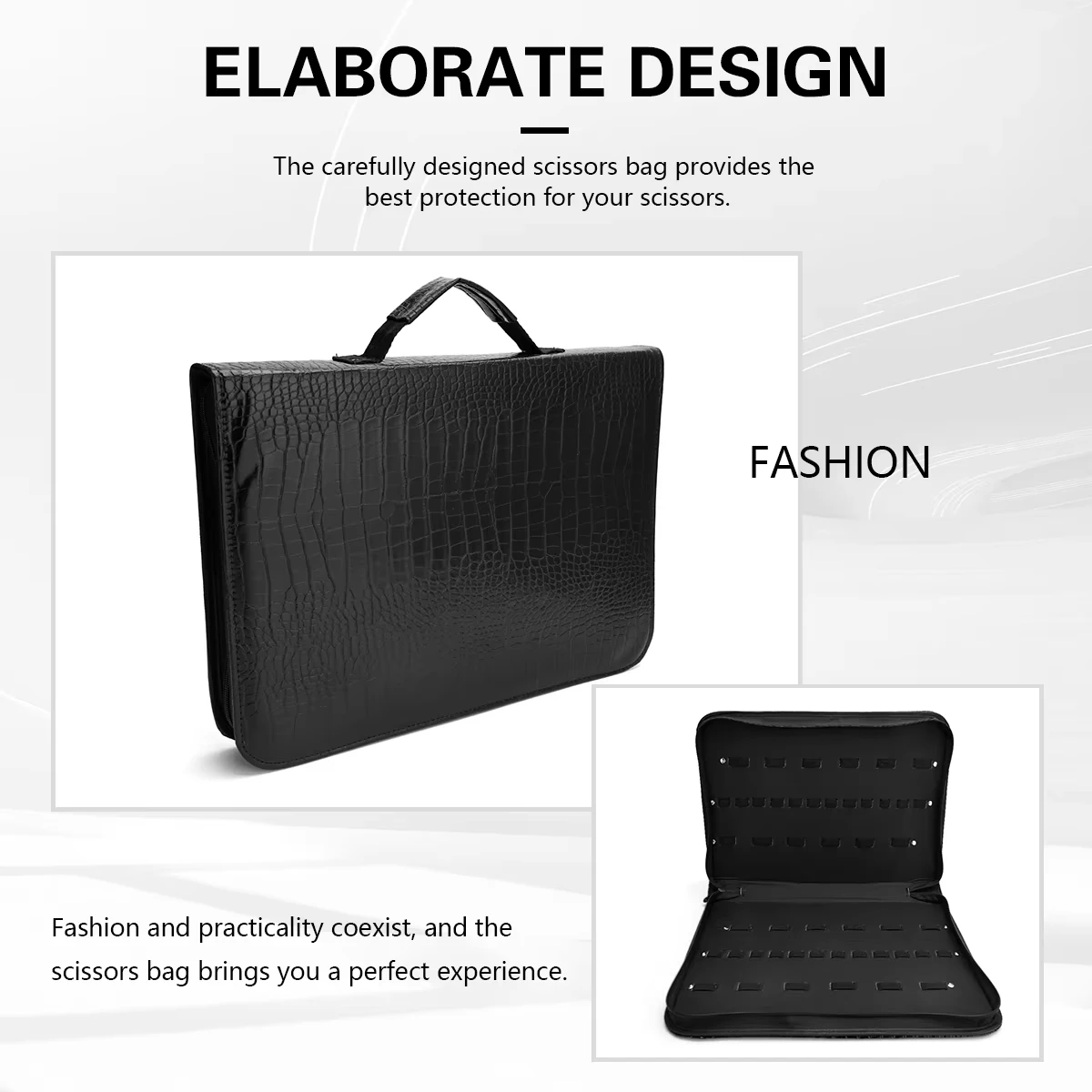 Large Capacity Barber Scissor Storage Bag Salon Leather Pouch Haircut Shears Holdster Bag Portable Hairdressing Storage Box Tool