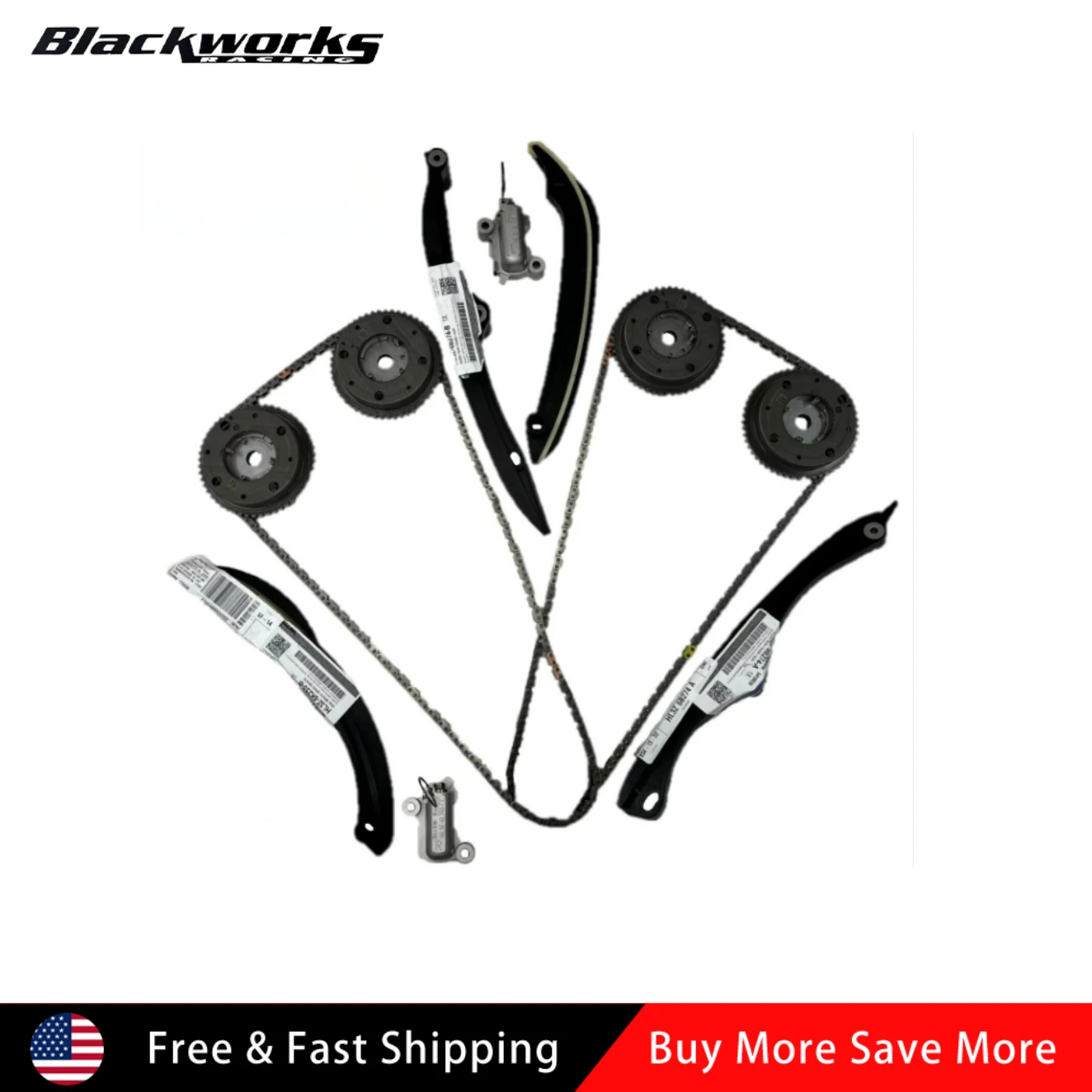 

HL3Z6268A HL3Z6B274A HL3Z6B274B for 17-24 Ford F150 3.5L Ecoboost Chains Guides Tensioners with Phasers Kit for 18-23 Expedition