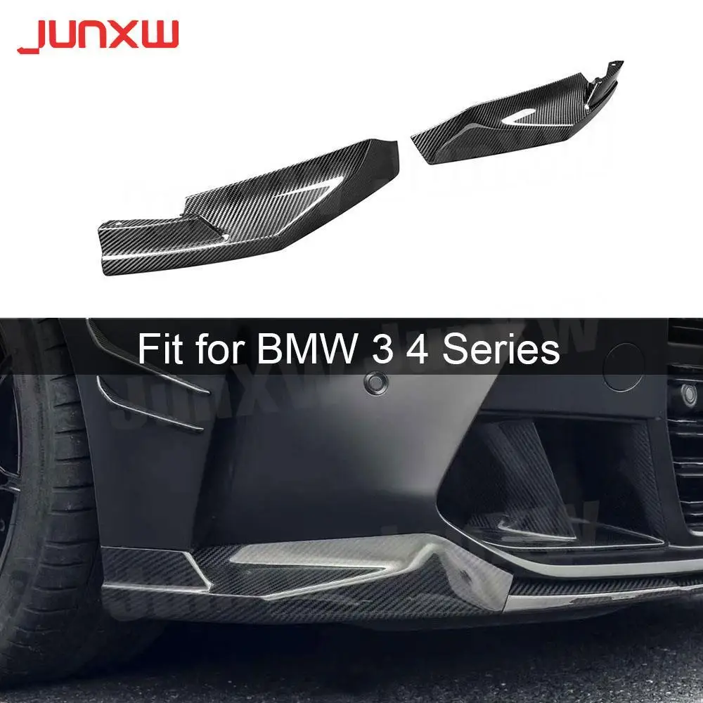 

Dry Carbon Fiber Car Front Bumper Lip Splitter FRP Flaps Apron for BMW 3 4 Series G80 G82 G83 M3 M4 2021 UP Cars Accessories