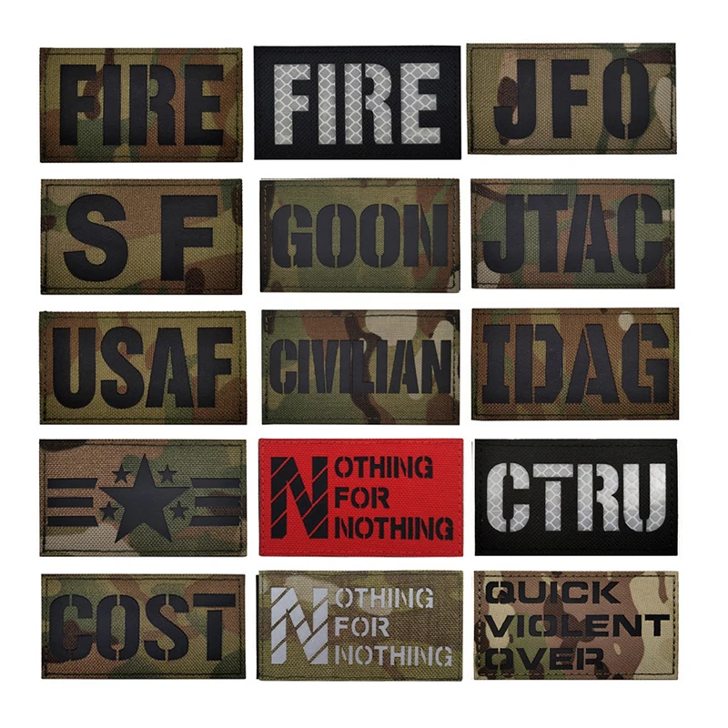 FIRE SF USAF CTRU JFO Goon IDAG JTAC Cost IR Reflection Laser Engraved Patches Hook Loop Tactical Military Morale Uniform Badge