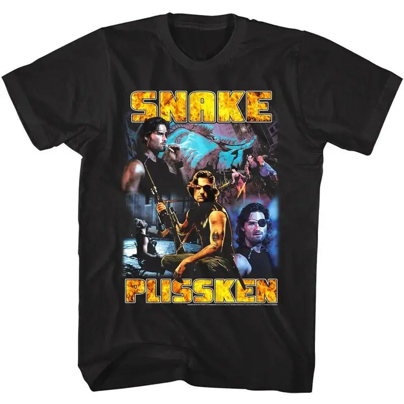 ESCAPE From New York T-Shirt Snake Plissken Action Scene Poster Tees