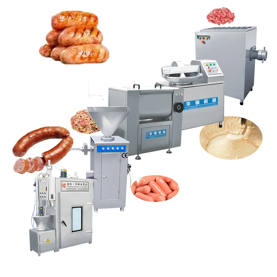 HUAGANG llenadora de salchichas Máquina automática comercial para fabricar salchichas Línea Máquina llenadora de salami Precio