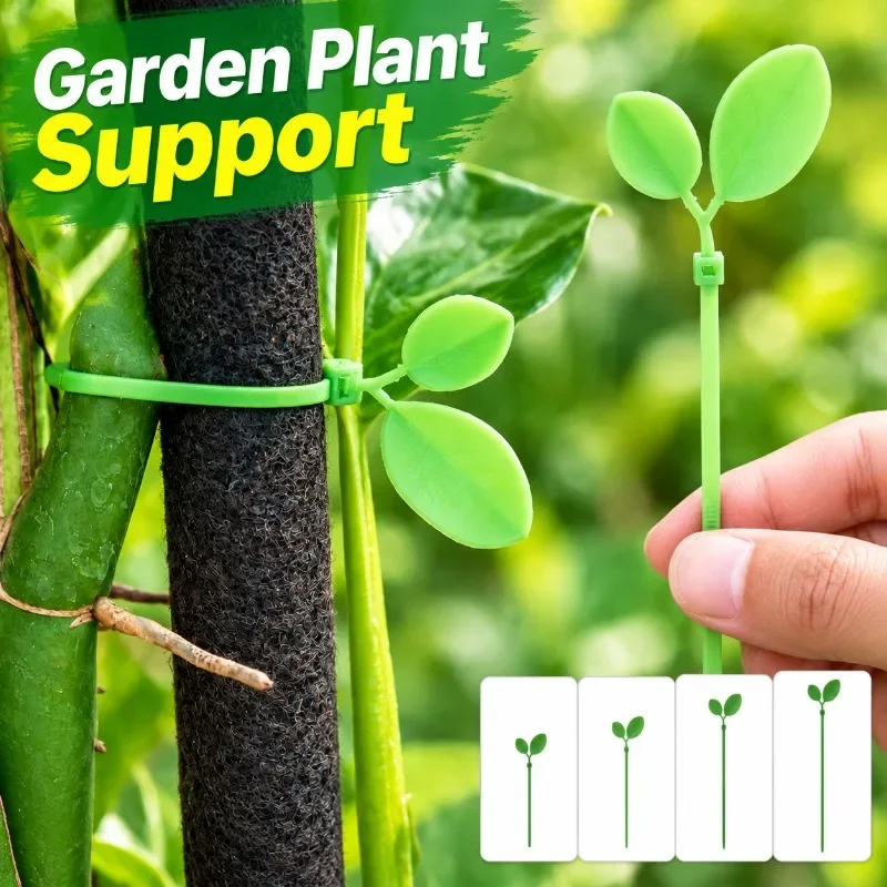 Green Nylon Leaf Garden Tie, Simulated Foliage Shape, Multiple Sizes  Available, Botanical  Bundling  Fastener, Ideal