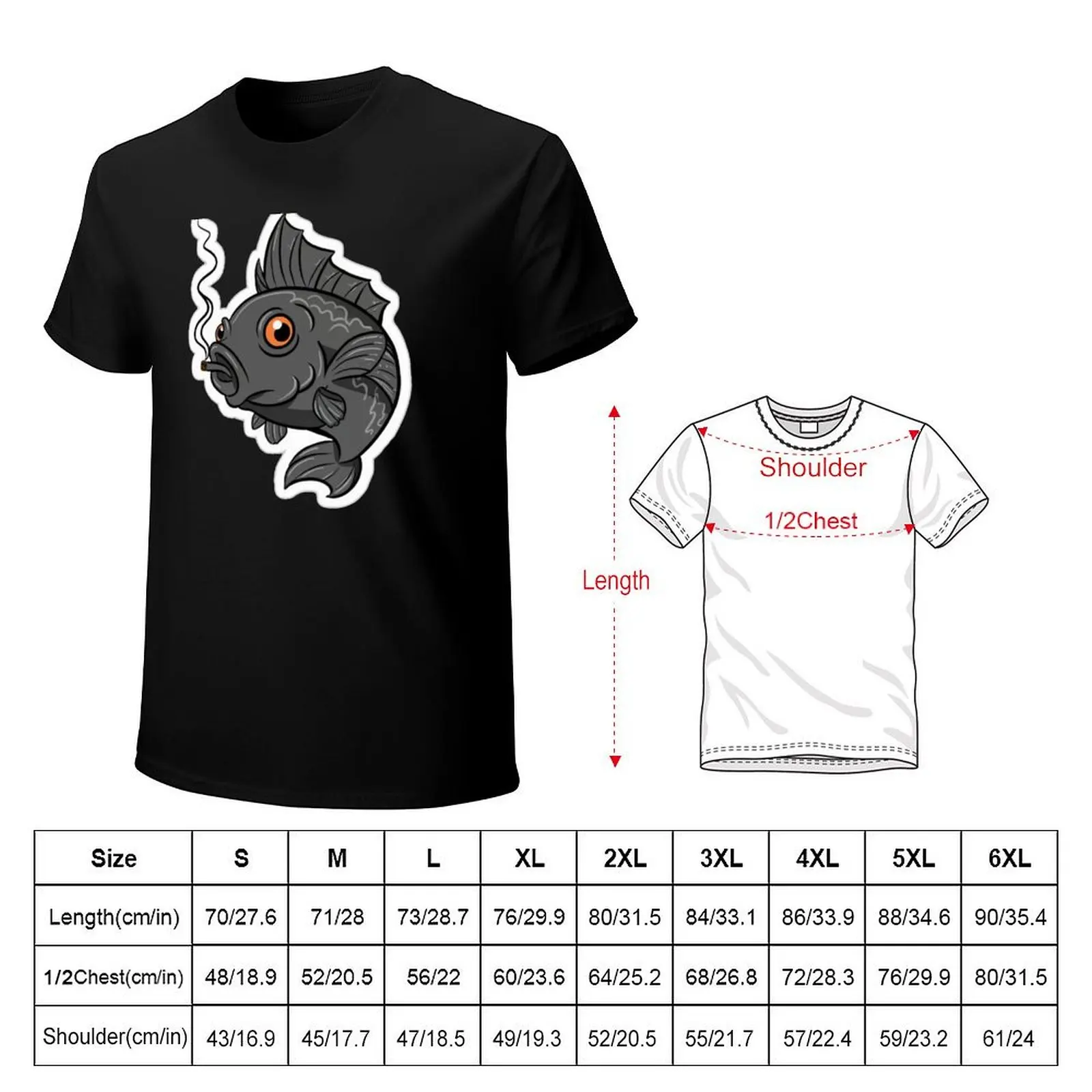 Grey Badfish Smoking Joint T-Shirt Regular Fit Plain Tee Shirt