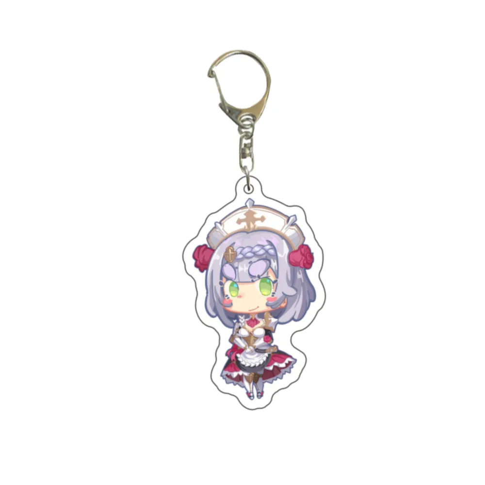 55MM Anime Genshin Impact Figure‌ Amber Fischl Diona Ningguang Keqing Ganyu Zhongli Sucrose Acrylic Keychain Cute Pendant Gifts