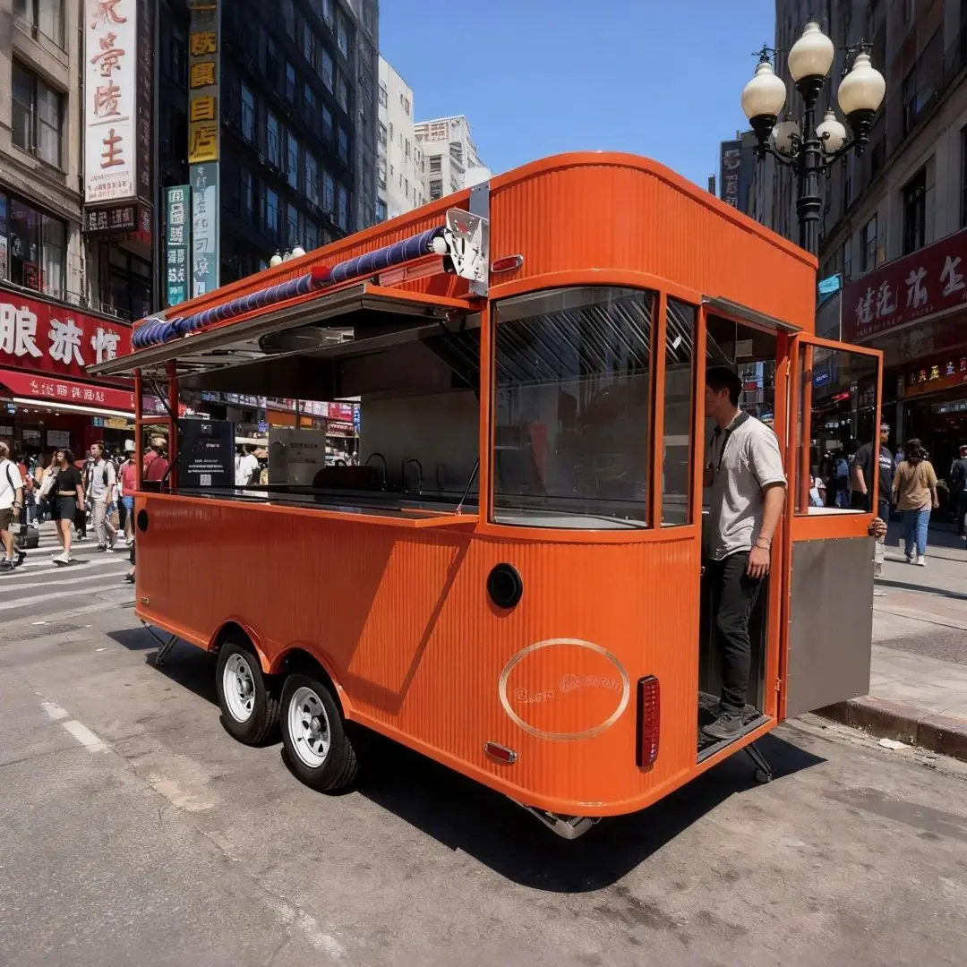 

Mobile Full-Kitchen Food Truck Hot Dogs Coffee Smoothies BreakfastBarbecue Fulfill All-Day Tastes in One Stop