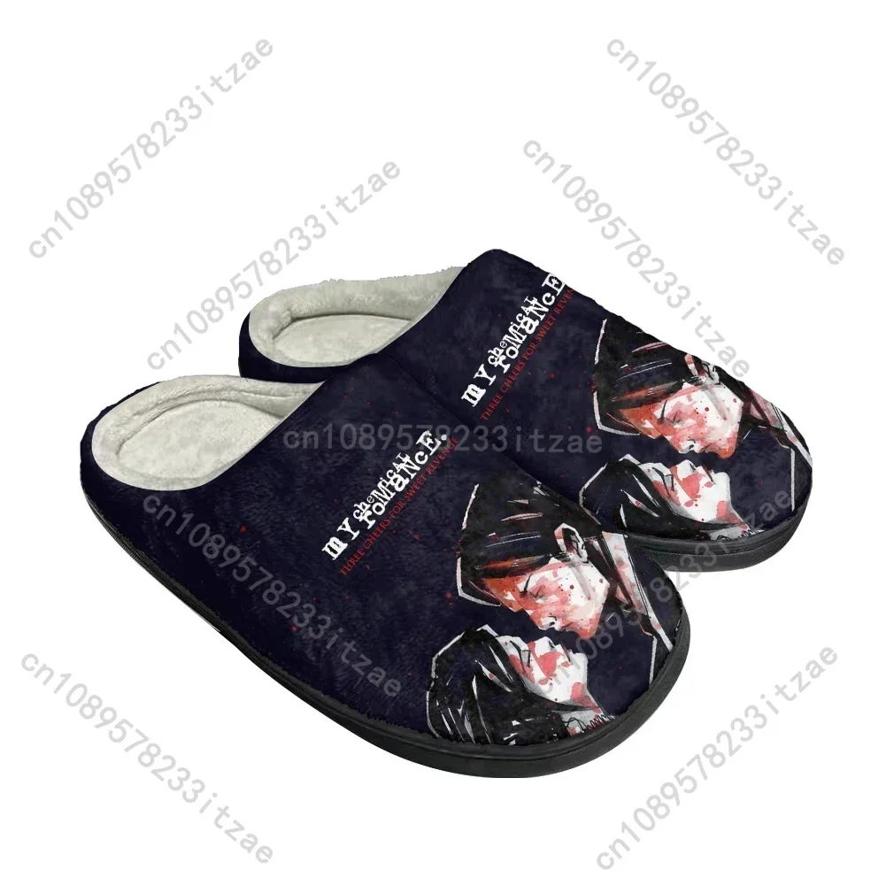 

Hot Chemical Romance Fashion Cotton Custom Slippers Mens Women Teenager Plush Casual Keep Warm Shoes Thermal Comfortable Slipper