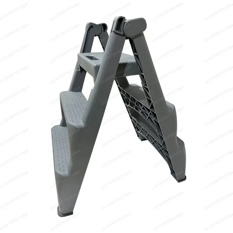 Non-Slip Folding Step Stool for Car Detailing, 2/3-Step Ladder with Floor-Protecting Rubber Feet