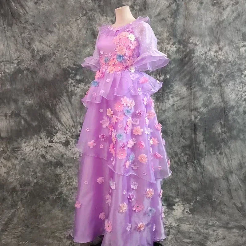 A Magic House Carnival Halloween Encanto Isabela Madrigal Flower Dress Top Quality Cosplay Costume Mirabel Sister Custom Made