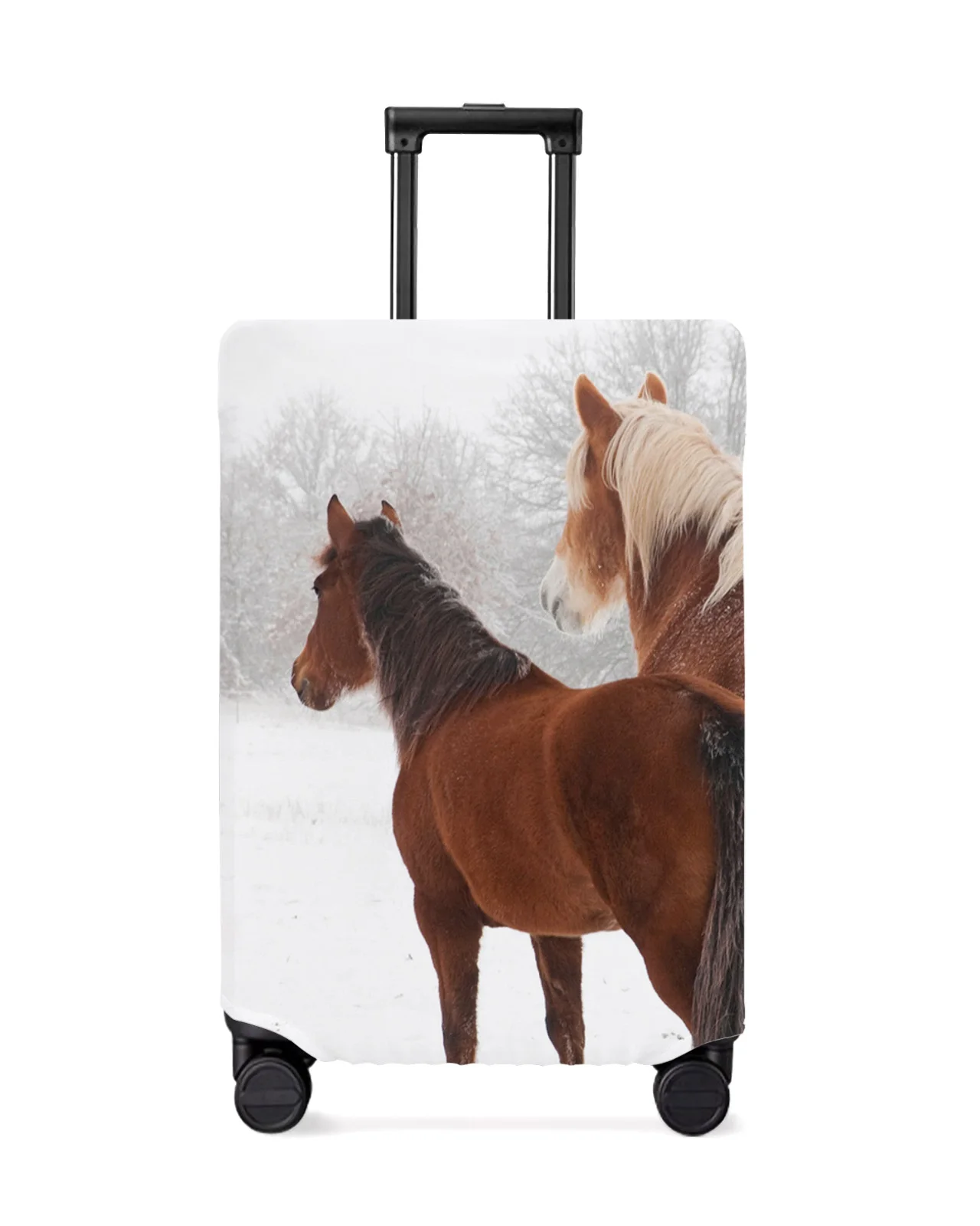 Horse Snow Scene Animal Travel Luggage Protective Cover for Travel Accessories Suitcase Elastic Dust Case Protect Sleeve