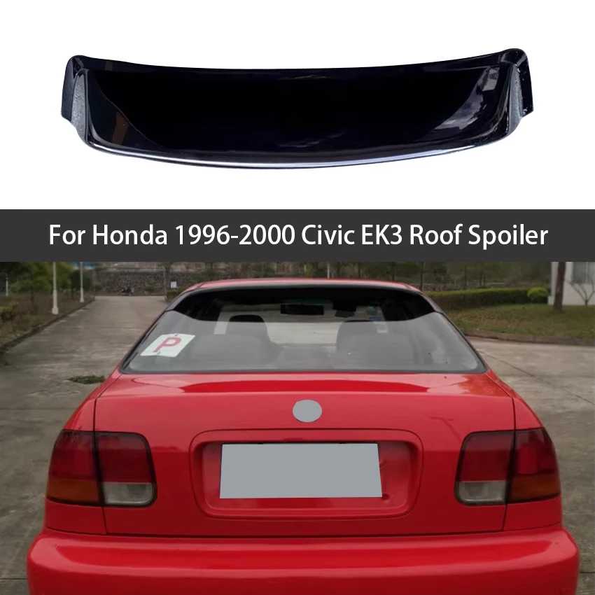 

Для Honda Civic EK3 1996-2000 годов, спойлер на крышу заднего окна, крылья, материал ABS, черные детали для тюнинга автомобиля, комплект кузова, декоративные аксессуары