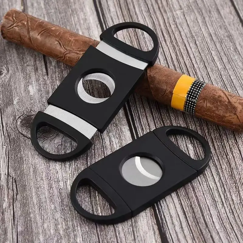 Black Cigar Cutter Stainless Steel Sharp Cigar Cutter Manual Cigarette Breaker Cigar Accessories Wedding Party Souvenir Gifts