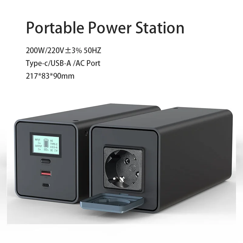 Portable Power Stationwith200W Bi-Directional Fast Charge AC220V Inverter forOutdoor,CampingRoad Trips Emergency Power Storage
