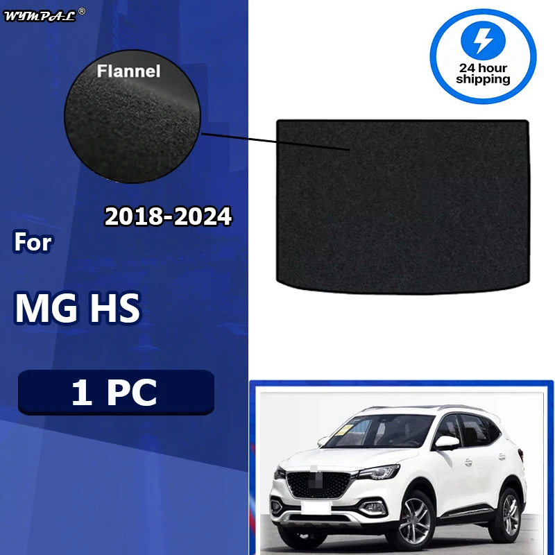 

Flannel Rear Trunk Mat For MG HS 2018-2024Tray Trunk Luggage Floor Carpet Pads Auto Accessories Boot Cargo Black