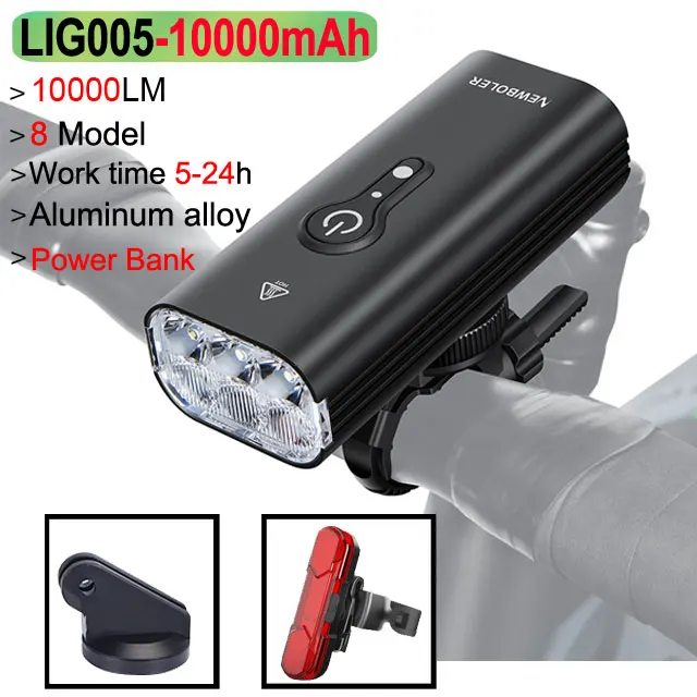 NEWBOLER 10000mAh Smart Fietslicht Voor 10000LM Fietslicht Waterdicht USB Opladen MTB Road Fietsen Lamp Fietsaccessoires