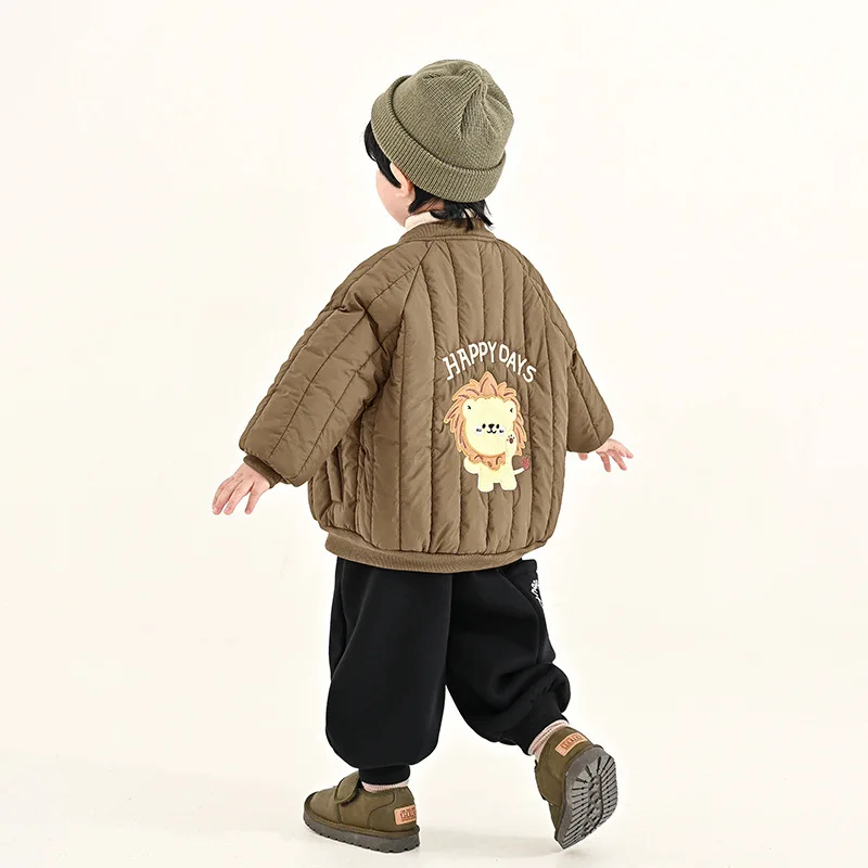 

UNITIM Kids Baby Boys Parkas 2025 Winter Cartoon Embroidery Children 1-8Y Boys Jacket Coat Thick Warm Teen Boy Outerwear Coat
